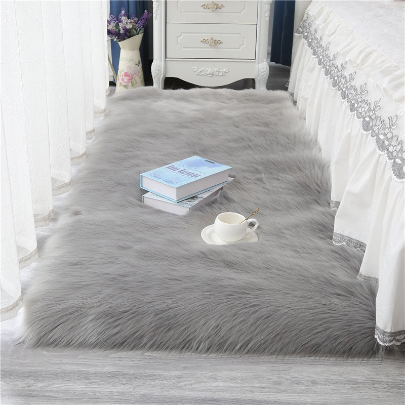 Imitation wool home floor mat plush living room balcony room carpet bedroom ins wind bed front blanket floor mat whole shop