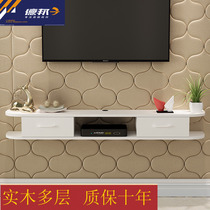 TV cabinet wall-mounted modern minimalist wall living room bedroom solid wood wall-mounted shelf hanging cabinet set-top box rack