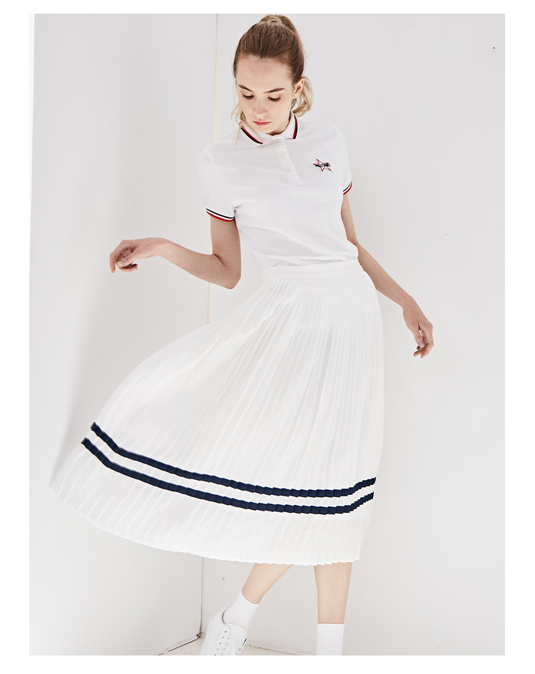 Polo sport mùa hè mới màu rắn váy xếp li 992274954 - Váy chân váy xòe xếp ly
