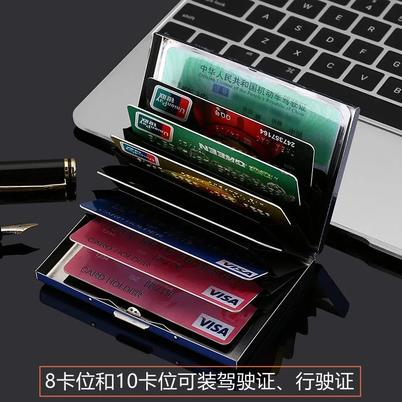 Multifunction stainless steel card bag card holder Anti-magnetic driving license Anti-Magnetic Driving License Truck bag Large capacity clamping Virise