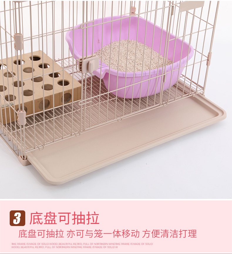 Cat Villa Căn hộ ba tầng Luxury Cat Lồng mèo Nhà nuôi mèo Nhà ngăn kéo Khung - Cat / Dog hàng ngày Neccessities khay đựng đồ ăn cho chó	