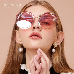 Ozlana X CARIN Fashion Week Walking Fund Gradm -changing Sun Mirror Female Swarovski Crystal Sunglasses