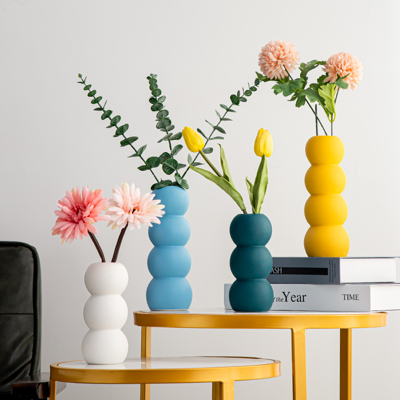 Creative Ceramic Vase sugar hyacinth pendulum Nordic Living room transparent illustrator Vase Foam Minimalist for small vases