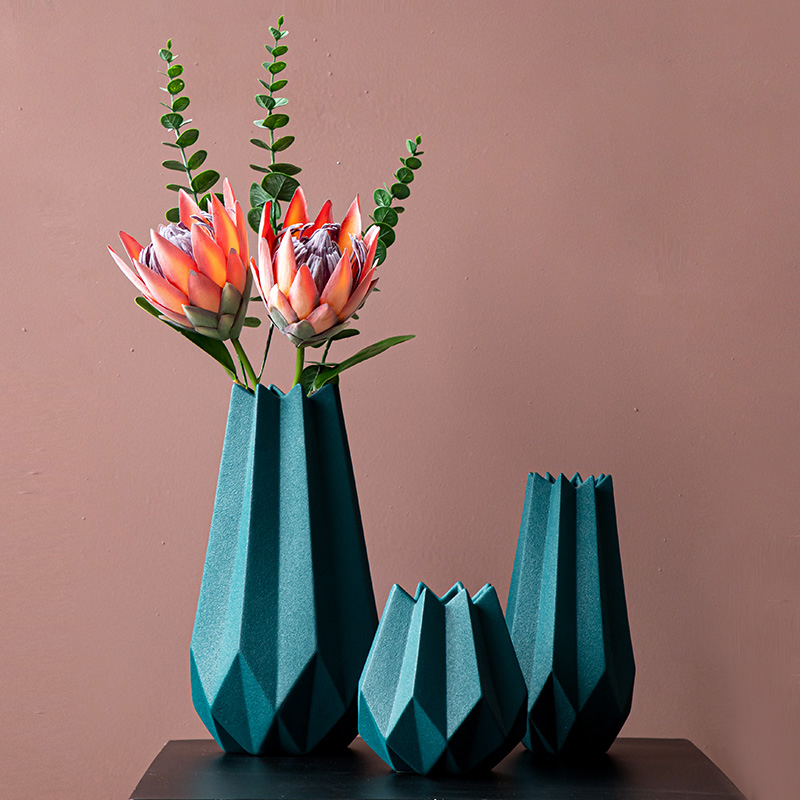 Nordic style Folding Paper Ceramic Vase Pendulum Pieces Home Adornment Emulation Vases Creative Living-room Floral Floral