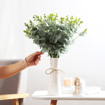 Nordic eucalyptus green plant decorative wall fake flower small ornaments plant lawn with grass flower arrangement money leaf