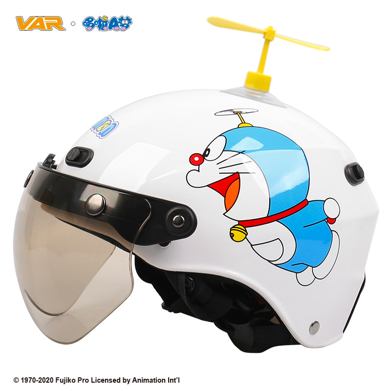 VAR Doraemon electric battery car helmet motorcycle Gray Man Four Seasons General ladies locomotive semi-Helmet helmet 3C