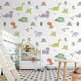 Мультяшный динозавр для мальчиков и девочек, настенные обои для парков развлечений для детского сада, раннее развитие