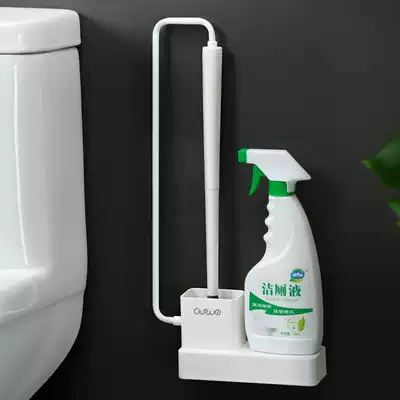 Toilet brush wall-mounted punch-free with base Toilet washing artifact brush squat toilet squat pit household long handle to die corner