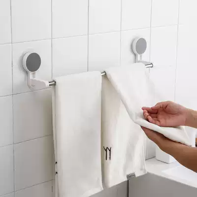 Punch-free towel rack single pole kitchen bathroom dormitory wall-mounted toilet bathroom dressing room towel bar household