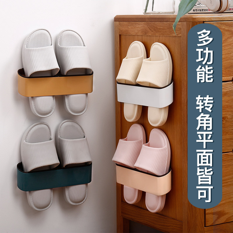Makeup Room Shoe Rack Bathroom Wall-mounted Nordic Minimalist Door Slippers Rack Dorm Room Mini Small Shoes Rack Children Personality