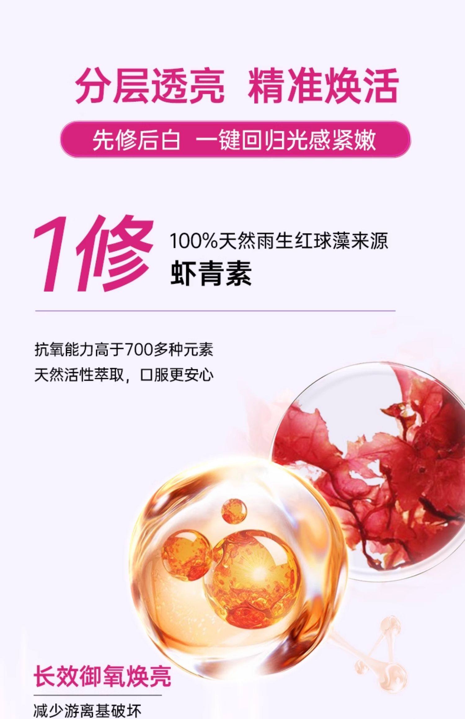 【中国直邮】 莱特维健 冰肌颜egt99.99%手性纯度L麦角硫因口服时光胶囊美亮白 60粒/盒