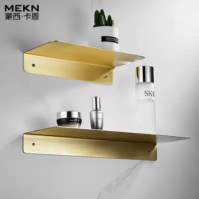 Nordic brass shelf Bathroom wall one-word partition storage partition tray Living room wall-mounted decorative shelf