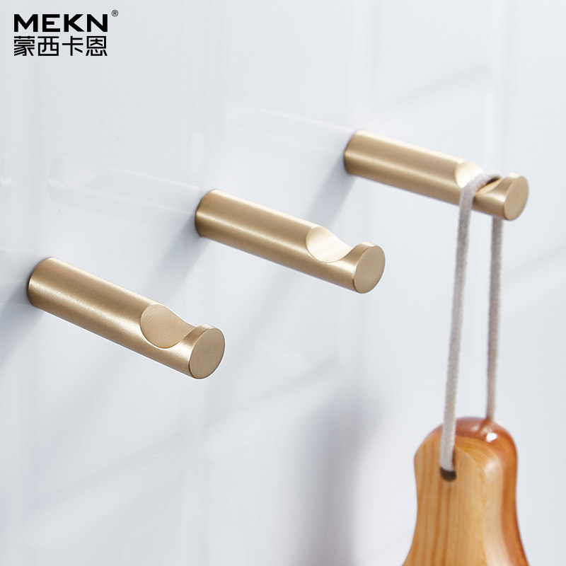 Nordic Brass Xuanguan Bedroom Wall Decoration Creative Coat Hood Hook Brief Book Room Living Room Golden Clothes Small Hook