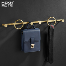 Nordic brass hooked a row of clothes rack bedroom wall wall with creative all-copper luxury door behind clothes hooked