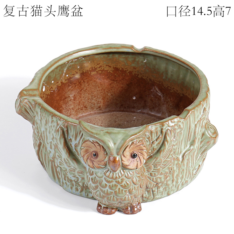 Restore ancient ways small animals elongated fleshy flowerpot ceramic platter old running the fleshy plant a flower pot special offer a clearance package mail