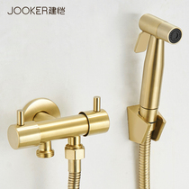 Pulled gold toilet spray gun faucet women washer nozzle toilet toilet washing machine household high pressure booster