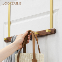 Bathroom door rear clothes adhesive hook hanging hanger Wall Wall non-perforated door back type light luxury solid wood creative row hook