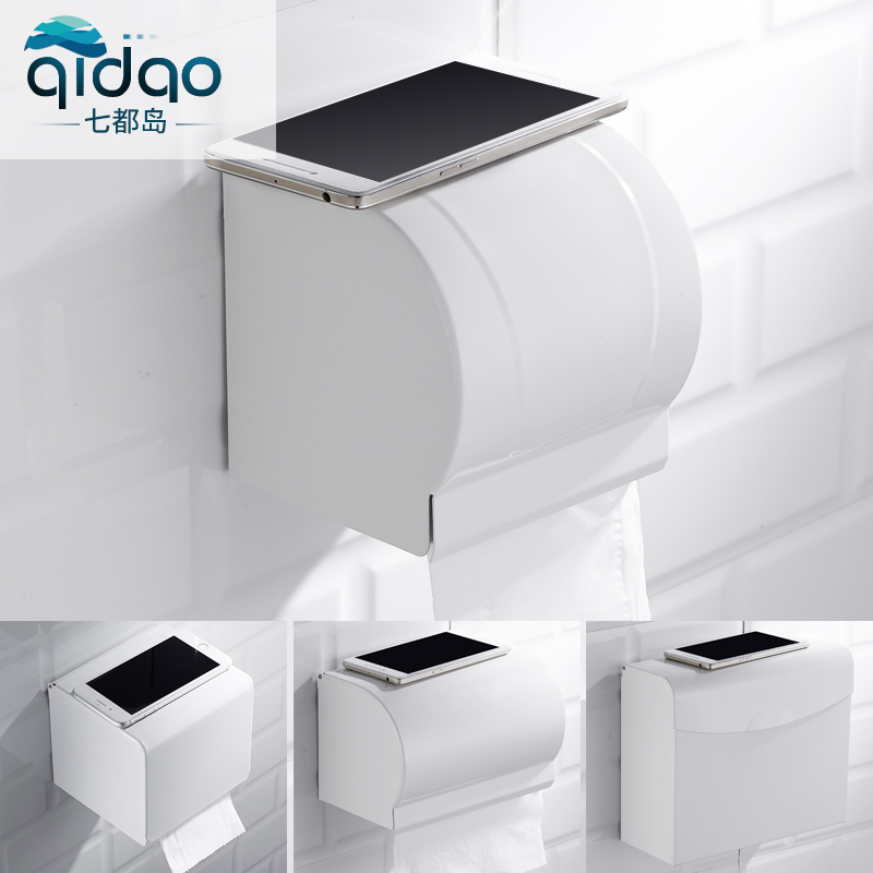 Bathroom Tissue Box Makeup Room Toilet Paper Rack White Toilet Paper Rack Bathroom Waterproof Toilet Paper Box Roll Toilet Paper Box Free of punch