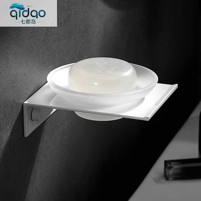 Punch-free white space aluminum soap box wall-mounted soap box cosmetic room soap rack creative bathroom soap dish