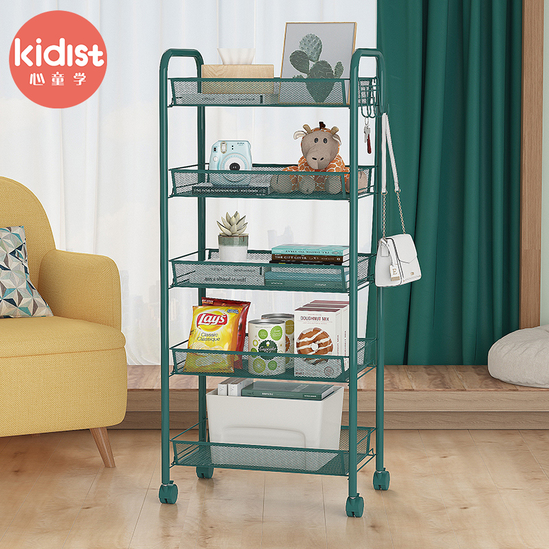 Trolley storage rack removable children's supplies newborn baby toy bookshelf picture book multi-storey storage shelf