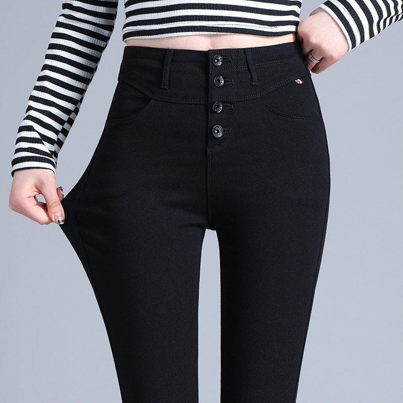 High-waisted underwear women's outer wear spring and autumn 2022 new black elastic tight-fitting black pants pencil pants