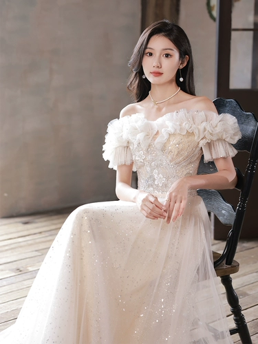 Вечернее платье на одно плечо, новинка 2025 года, летнее классическое доступное роскошное нишевое классическое платье для мастеров, церемония совершеннолетия, тяжелое индустриальное платье