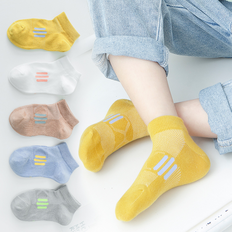Spring and autumn thin children socks pure cotton male and female invisible socks Summer mesh Kids short socks CUHK Summer Breathable