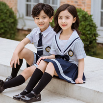 Kindergarten summer garden uniform Graduation photo clothing British style childrens school uniform set First grade primary school class uniform