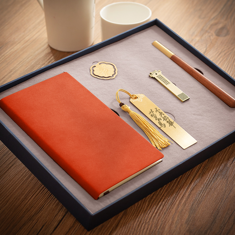High-grade metal bookmark gift box set custom ancient style Chinese style creative cultural and creative gift products classical style U disk notebook signature pen bookmark gift New Year's annual meeting souvenir customization