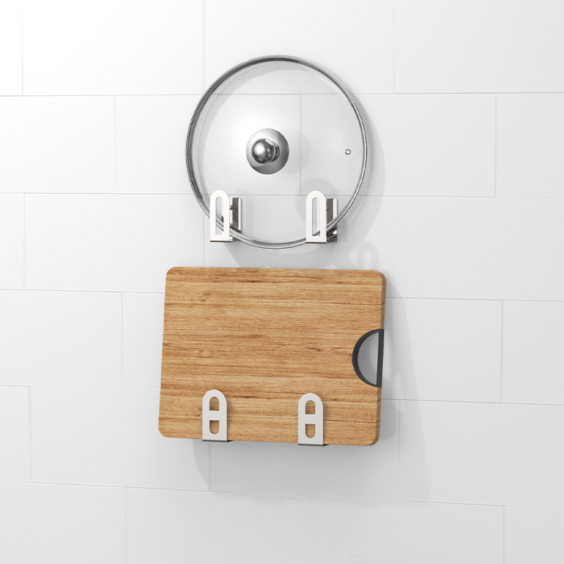 Pot - shelf wall hanging 304 stainless steel - free kitchen multi - functional household wall - hanging deck cutting board rack