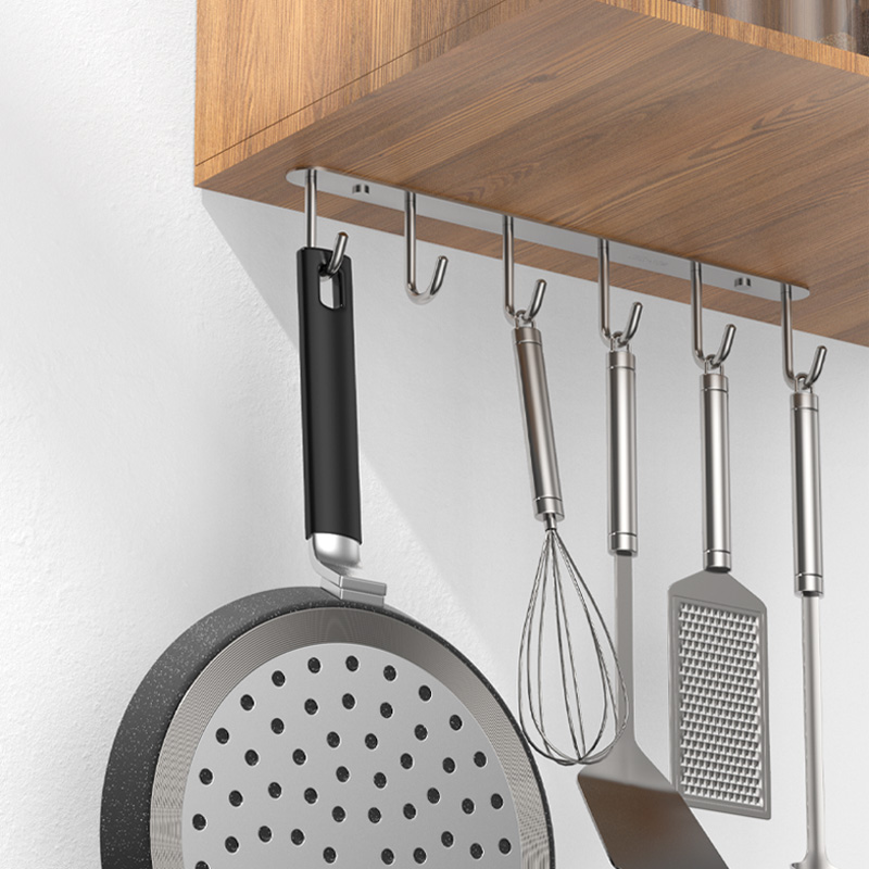 304 stainless steel cabinet hook under kitchen suspension compartment under kitchen hook without punching cup frame