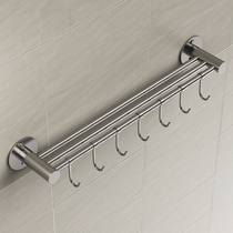 Kitchen movable hanging rod adhesive hook stainless steel non-perforated wall hanging rack kitchen knife spatula storage rack