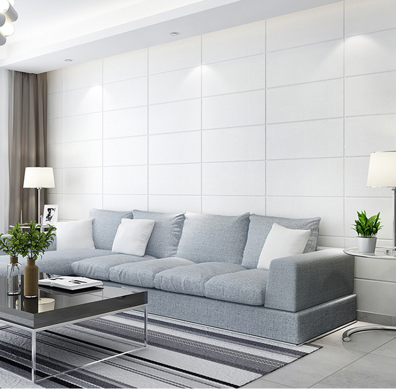 Self-adhesive wallpaper 3D three-dimensional wall stickers marble stripes anti-collision soft bag waterproof kindergarten dado background wall wallpaper