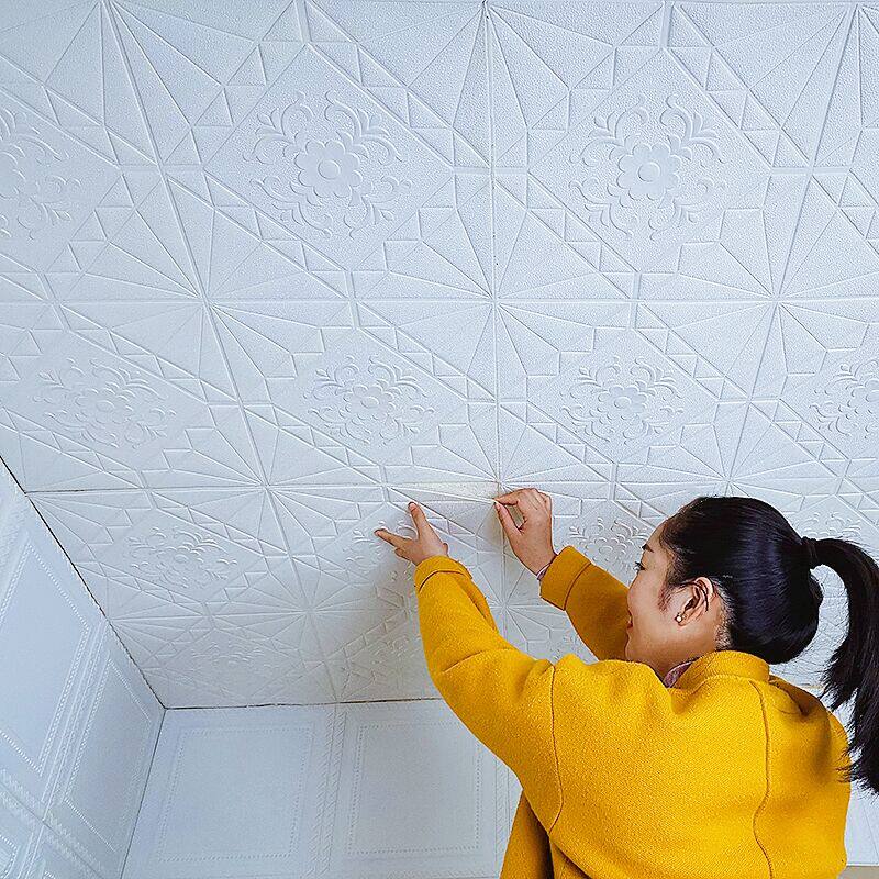 Self-adhesive wallpaper 3d three-dimensional wall stickers moisture-proof mildew-proof stickers wall skirt renovation waterproof anti-collision warm pastoral wallpaper