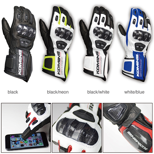 Autumn Winter Money Locomotive Gloves Long Version Riding Anti-Fall Rider Gloves Leather material Carbon slim touch screen GK-198