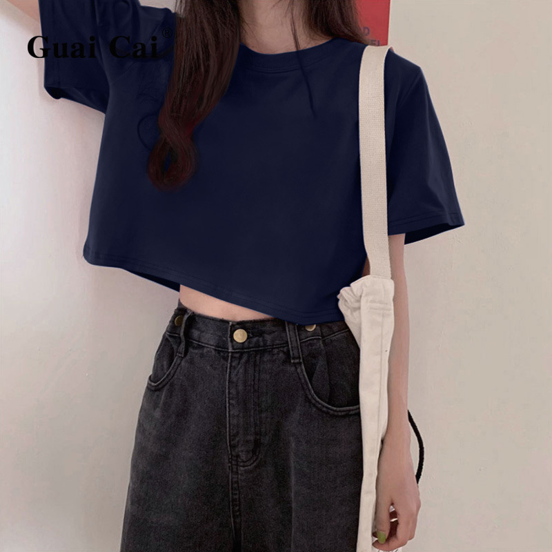 Trendy Short T-Shirt for Women, Summer 2023 New Style, Petite Design, High-Waisted, Midriff-Baring, Fashionable Half-Sleeve Top