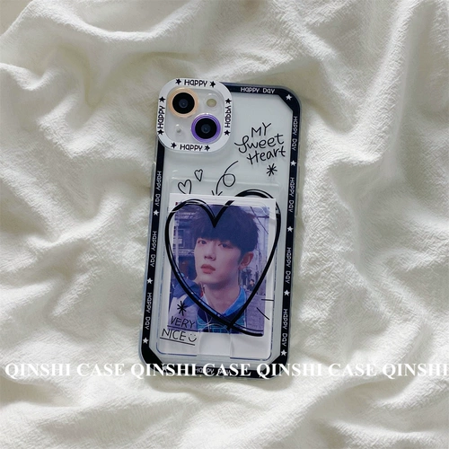 勤仕 Apple, брендовый совместимый чехол для телефона, милый iPhone 14 для влюбленных, прозрачная фотография, картхолдер, iPhone13 Pro, силиконовый защитный чехол, iphone, новая коллекция, «сделай сам», 11promax