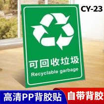 Neighborhood Park Recyclable Trash Logo Trash Sorting Stickers Logo Mark Logo Sticker Recyclables Garbage Sorting Slogan Mark Propaganda Stickers Trash Can Mark Stickers