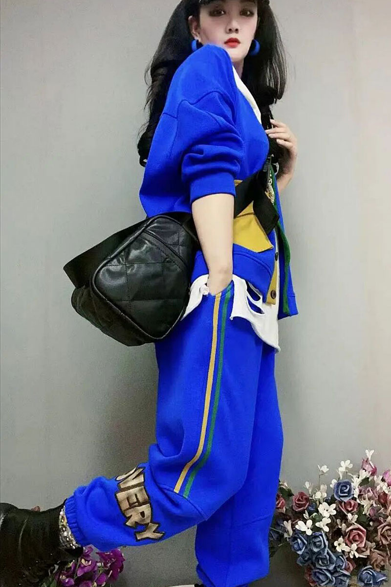 Eurostock Spring New Fashion Sports Suit Women Casual Loose Collage Cardiopic cotton T beamline Pants Tide