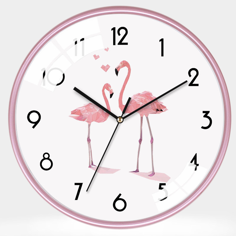 ins hang bell net red Nordic clock living room bedroom room mute fashion cute teenage girl hearts pink watches