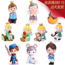 Small Prince Cake Decoration Pendulum Crown Mesh Red Child Ecstasy Baby One Year Birthday Party Baking Accessories