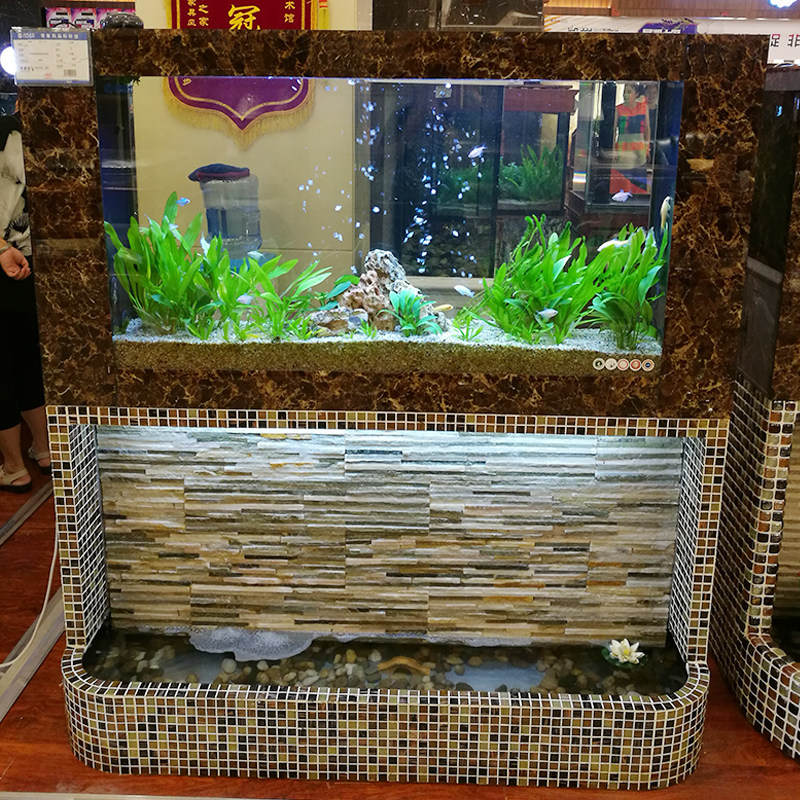 Jiangcai Large fish tank aquarium free water changing living room small home partition screen flowing water curtain wall turtle cylinder