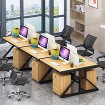 Four-person office desk and chair combination 4 staff desk office table station 6 card staff simple and modern