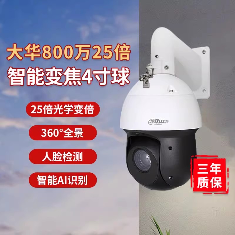 Dahua dahua200 ten thousand 4 million 8 million 8 million camera outdoor network ball machine 4 inch ball 20 times POE-Taobao