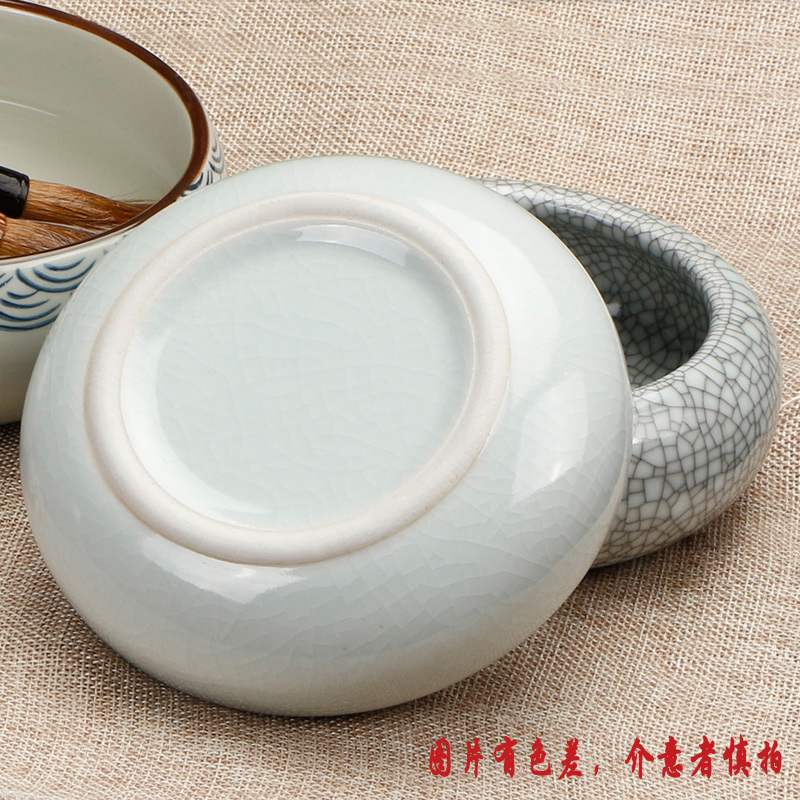 Jingdezhen ceramic writing brush washer ink blue and white water jar archaize the inkwell brushes four treasures the inkwell tea wash dish washing pen calligraphy calligraphy painting painting supplies ink cylinder