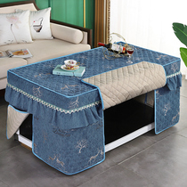  Thickened high-end suede coffee table cover rectangular baking stove cover electric stove cover baking stove quilt light luxury electric stove cover tablecloth