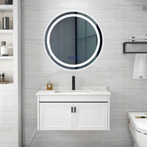 New modern intelligent mirror bathroom cabinet combination Bathroom set Light luxury washbasin Nordic rock plate washbasin cabinet combination