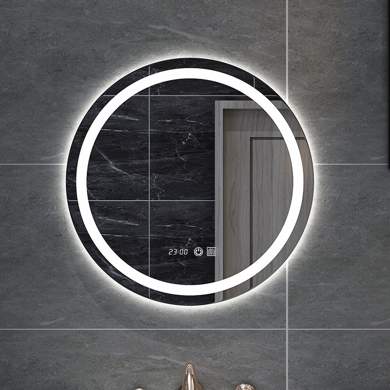 Mirror Makeup Room Washroom Bathroom Mirror Intelligent Round Mirror Led Makeup Mirror With Light Wash Basin Mirror Hanging Wall Style