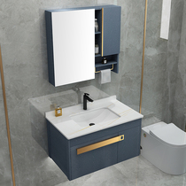 New space aluminum bathroom cabinet combination rock board bathroom suit Light luxury wash table Wash basin Wash basin countertop one