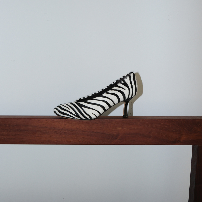 Maltelle Original Horsehair High Heels, Stiletto Heels, French Style, Non-Tiring, Retro Zebra Pattern, Summer New Sandals for Women
